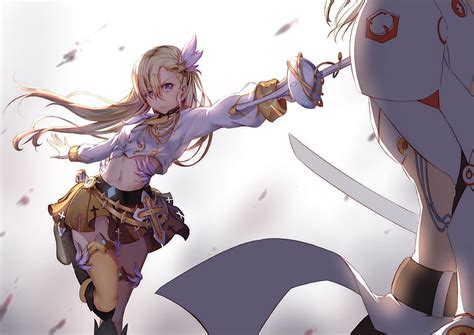 1366x768px | free download | HD wallpaper: anime girl, sword, 4k, hd ...