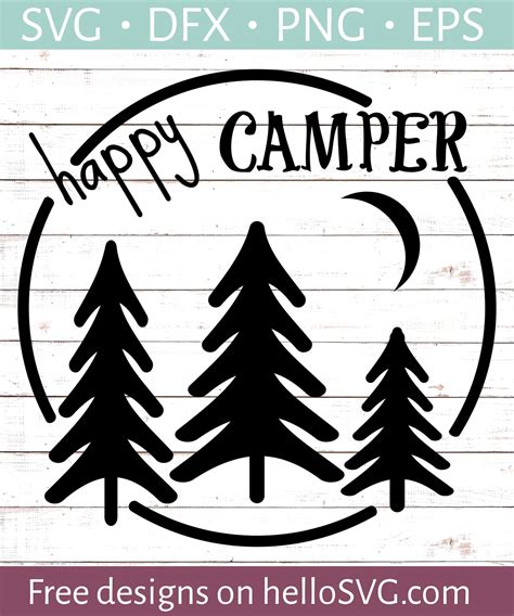 Silhouette Happy Camper SVG Camping Cut Files Camping Svg Camper Cut ...