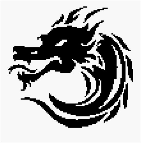 Download Pixel Art Black - Pixel Art Dragon Head , Free Transparent ...