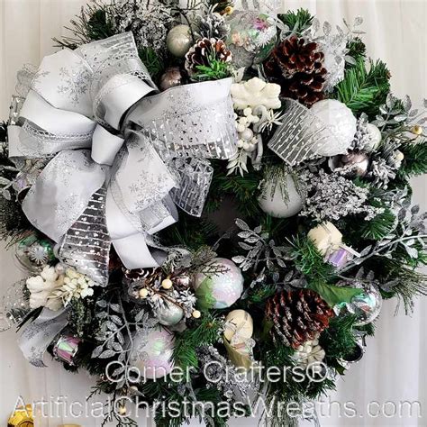 WHITE CHRISTMAS WREATH | ArtificialChristmasWreaths.com | ACWreaths ...