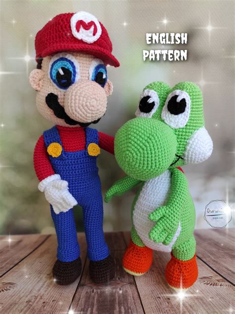 Mario and Yoshi English Pattern Crochet double Pattern - Etsy