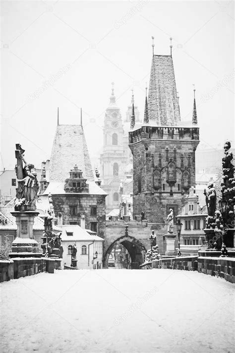 Charles bridge in winter, Prague — Stock Photo © zhuzhu #20843787