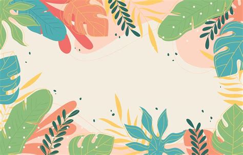 Leaves and Floral Summer Wallpaper 2469416 Vector Art at Vecteezy