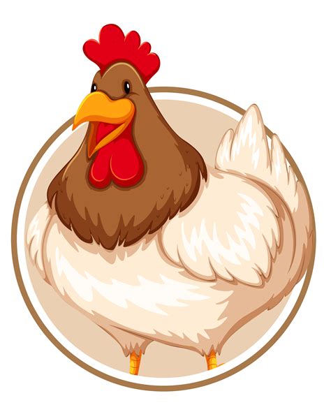 Chicken on circle banner 302663 Vector Art at Vecteezy