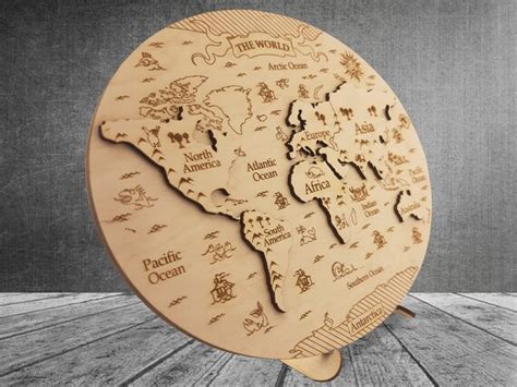 Wooden world map puzzle World map puzzle Map of the world | Etsy