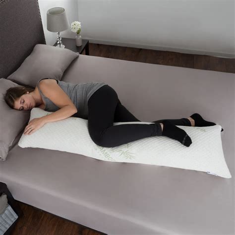 Memory Foam Body Pillow Charcoal Infused Aching Legs RLS Zippered ...