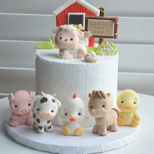 Farm Animal Cake Toppers Fondant Cake Topper Birthdady Baby Shower ...