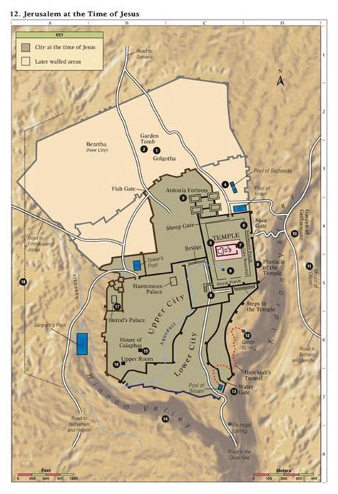 Map of Jerusalem at the time of Jesus - Map of ancient Jerusalem in ...