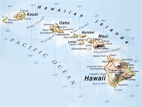 Printable Map Of Hawaiian Islands