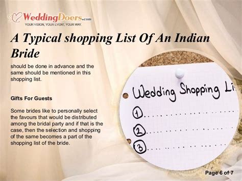 A typical shopping list of an indian bride