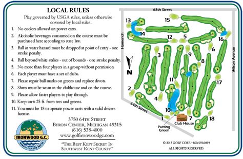 Score Card – Ironwood Golf Course