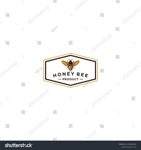 Honey Bee Logo Template White Background Stock Vector (Royalty Free ...