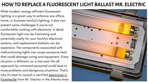 PPT - HOW TO REPLACE A FLUORESCENT LIGHT BALLAST MR. ELECTRIC ...