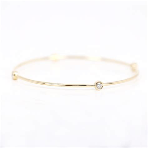 Diamond Bangle Bracelet, Diamond Bracelet, 4 Diamonds Bangle Bracelet ...