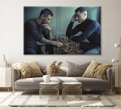 Lionel Messi Cristiano Ronaldo Chess Canvas Wall Art Messi - Etsy New ...