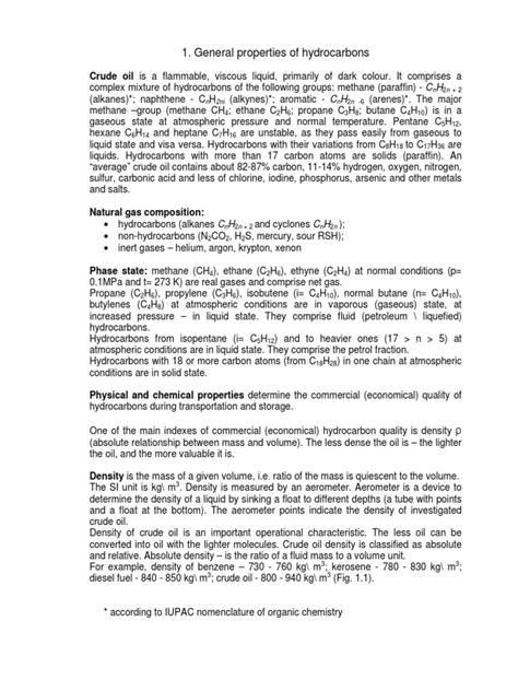 The General Properties of Hydrocarbons | PDF | Gases | Viscosity