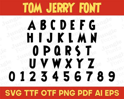 Tom Jerry Font Tom Jerry SVG Alphabet Tom Jerry Cricut | Etsy New Zealand