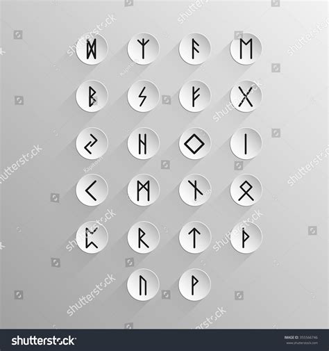 Celtic Alphabet Icons Long Shadow Ancient Stock Vector (Royalty Free ...