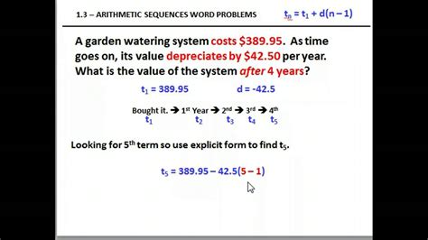 Word Problems Arithmetic Sequence