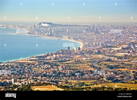 Barcelona city aerial view Stock Photo - Alamy