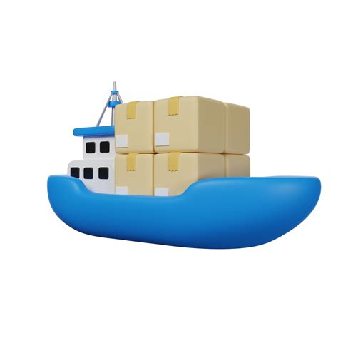 Cargo Ship Delivery 3D render icon 31107360 PNG