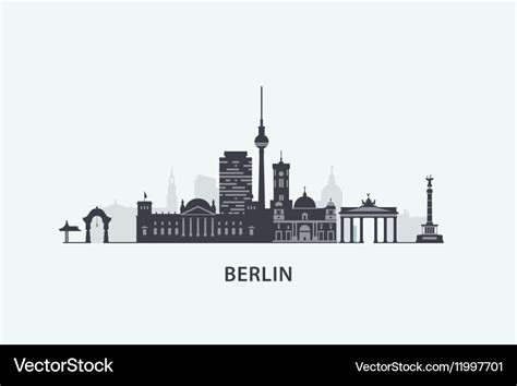 Berlin skyline silhouette Royalty Free Vector Image