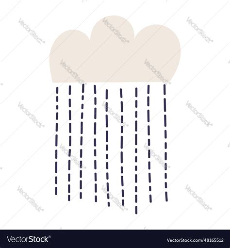 Cartoon rain cloud hand drawn Royalty Free Vector Image