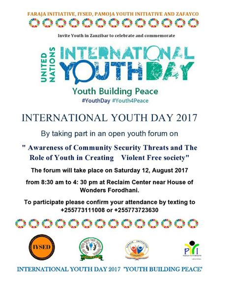 International Youth Day Celebration, August 12, 2017 ~ Pamoja Youth ...