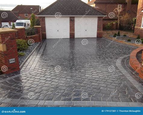 Driveway block paving stock image. Image of sidewalk - 179127381