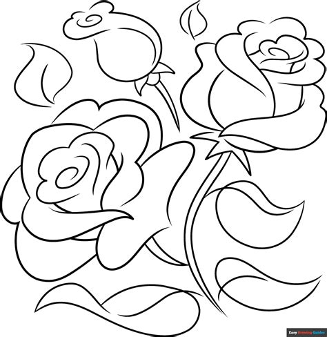 How to Draw a Rose Outline - Really Easy Drawing Tutorial