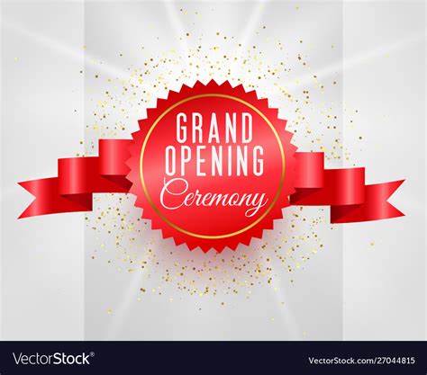 Grand opening ceremony celebration banner with 3d Vector Image