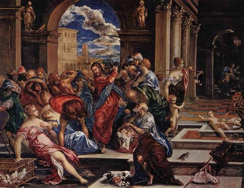 Christ driving the traders from the temple, 1570 - El Greco - WikiArt.org