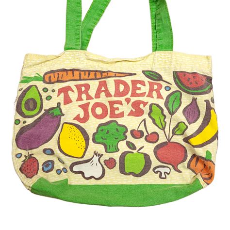 Trader Joes Canvas Tote Bag Fruit Vegetables All Over… - Gem