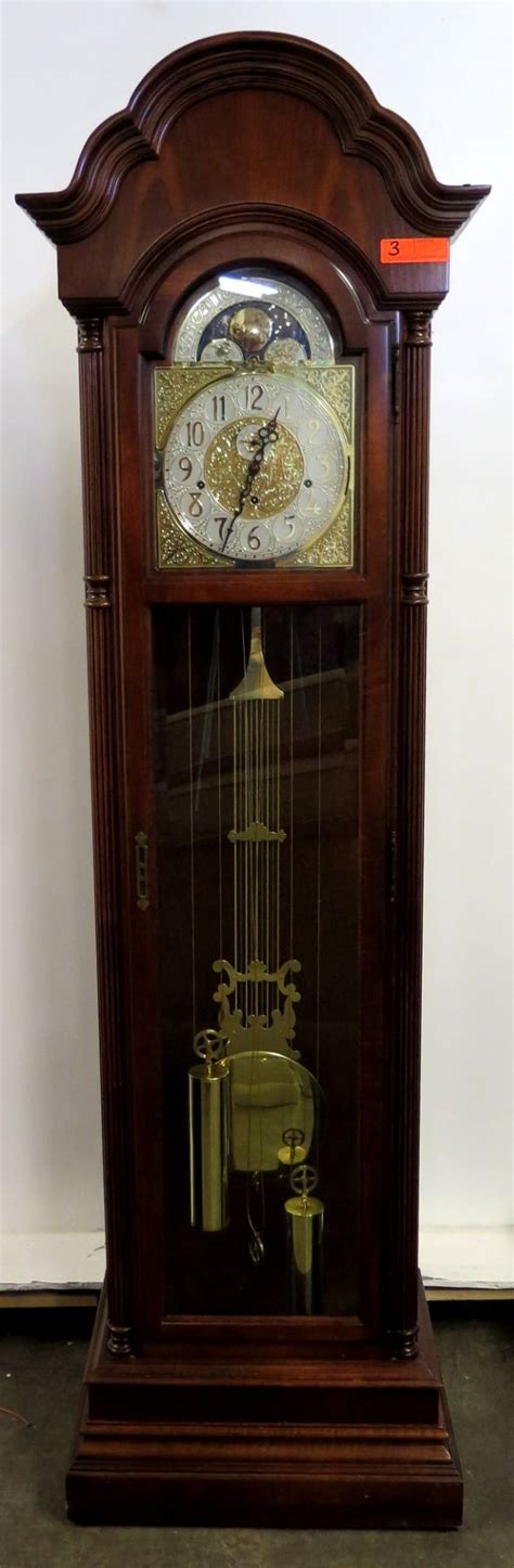 Tall Howard Miller Grandfather Clock w/ Swing Pendulum - Oahu Auctions