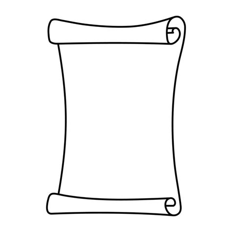 Scroll frame in doodle style, vector illustration. Isolated cartoon ...