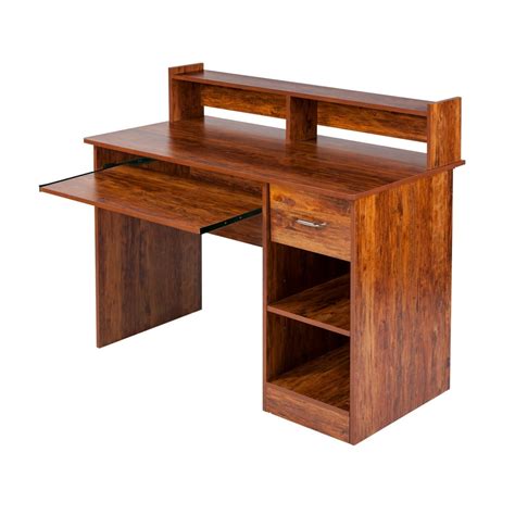 OneSpace 50-LD0101 Essential Computer Desk with Hutch and Keyboard Tray ...