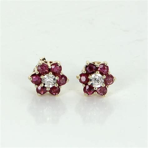 celestial aircraft marriage ruby diamond earrings yellow gold ...