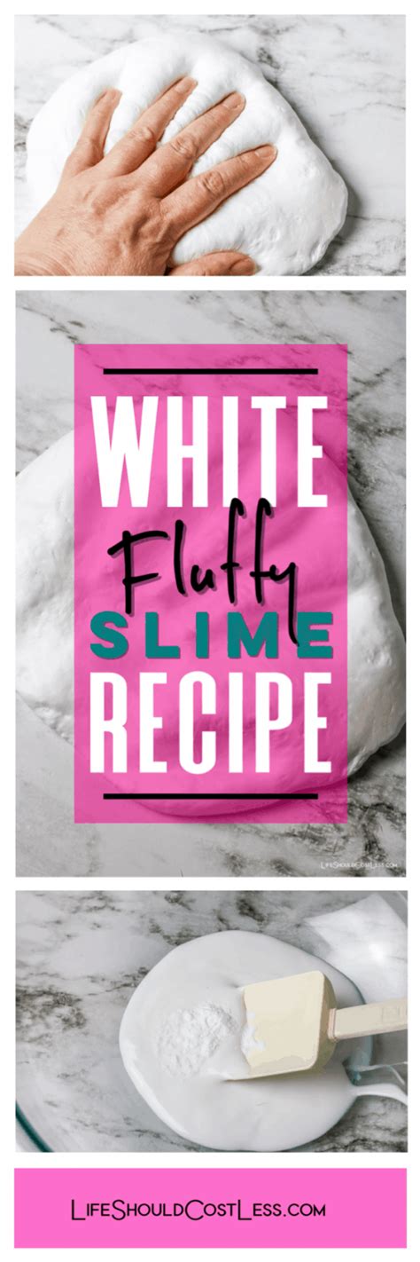 White Fluffy Slime Recipe - Life Should Cost Less