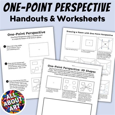 Drawing 3D shapes using One Point Perspective Worksheets | Made By Teachers