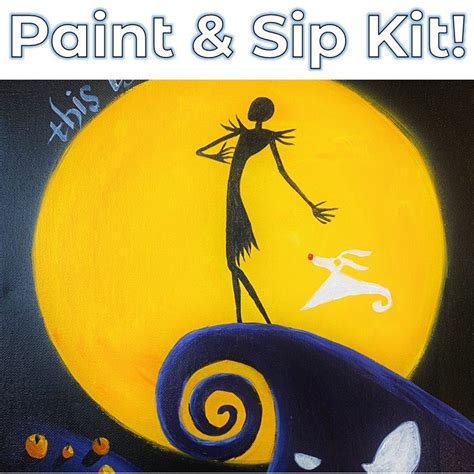 Paint & Sip Kit: Nightmare Before Christmas - Uncorked Canvas