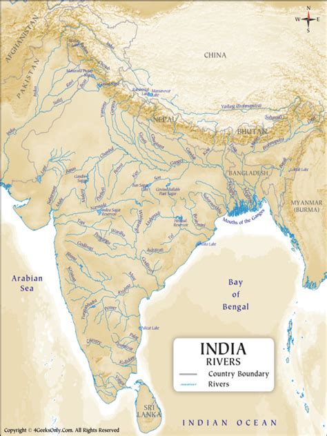 India Rivers Map | PDF