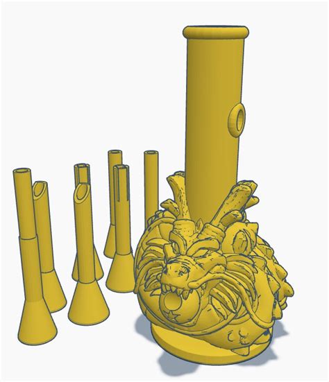 STL file BONG DBZ SHENRON 80X95X156MM GRINDERKING ....AMPLIABLE 🚰・3D ...