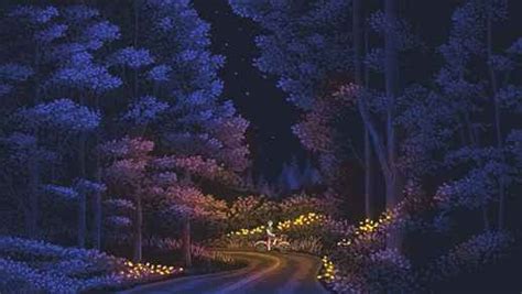 Boy Riding Bicycle at Night In The Forest Pixel Art ...