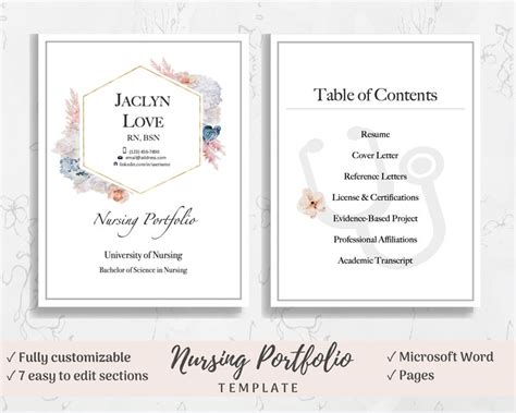 Nursing Portfolio Cover Page Template