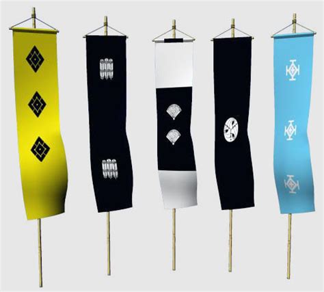 3d model samurai banners flag