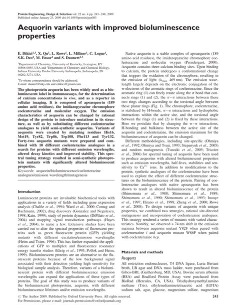 (PDF) Aequorin variants with improved bioluminescence properties