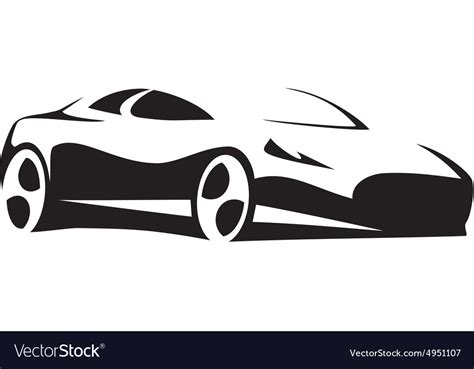 Silhouette sport car black Royalty Free Vector Image