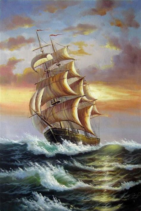 Tall Ship Sailing #112, Painting by Lermay Chiang | Artmajeur