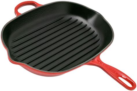 Le Creuset cast-iron grill pan / skillet oval 32 cm, cherry red ...