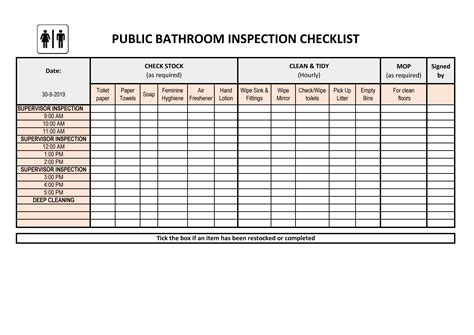 Kostenloses Bathroom Cleaning Checklist